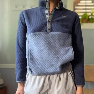 L.L.Bean quilted snap neck pullover